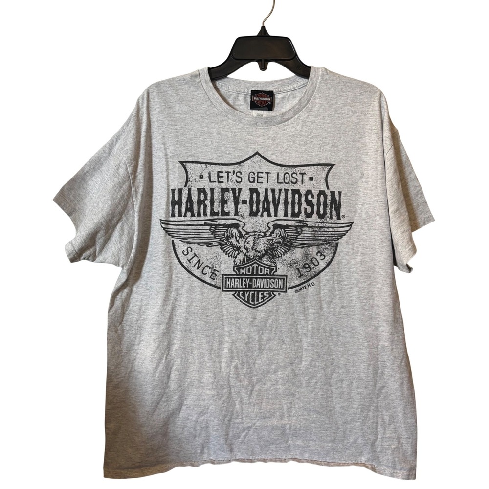 Harley Davidson T-Shirt XL Gray Powder Keg Mason Ohio Short Sleeve‎